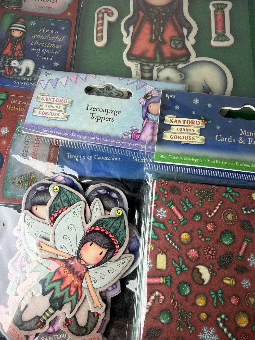 Santoro Gorjuss Girl Rubber Stamp Lot mixed lot envelope toppers